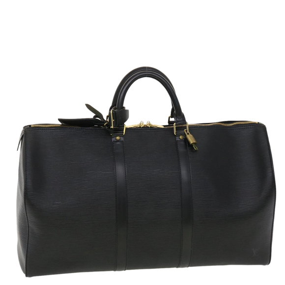 Louis Vuitton Handbags - LOUIS VUITTON Epi Keepall 50 Boston Bag Noir M42962 LV Auth 40724
